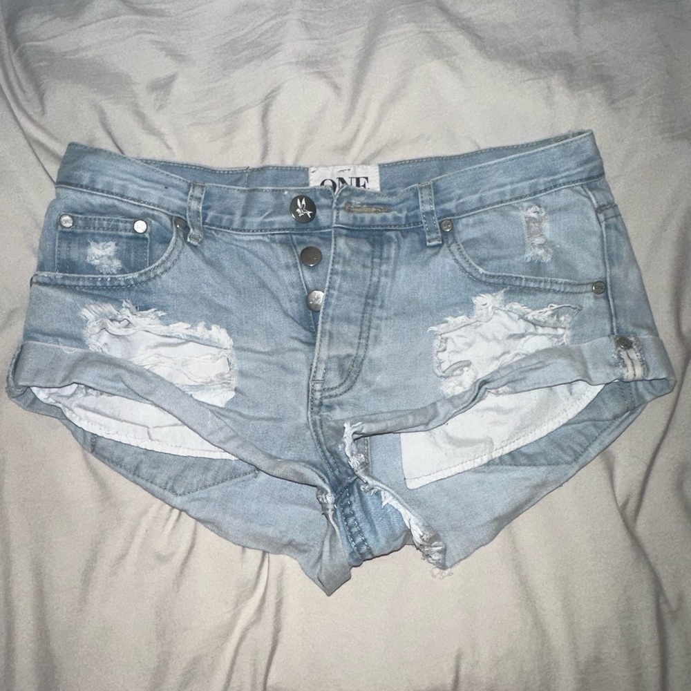 One Teaspoon Bandits Shorts Bel Air Blue EUC
